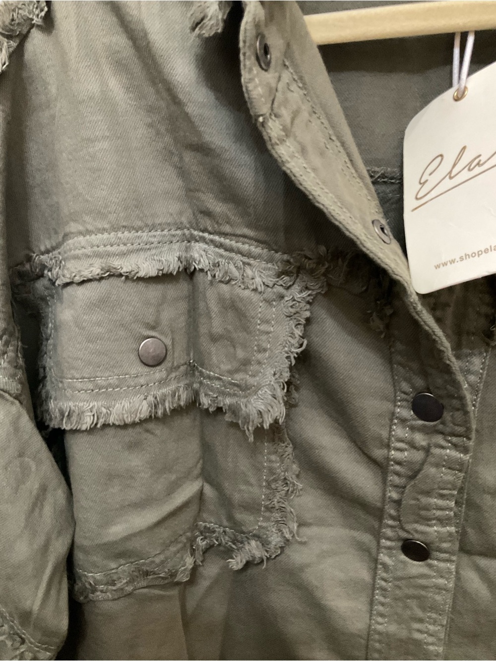 NWT Elan Devan Rock & Roll Oversized Jacket Olive XS New - Picture 5 of 10